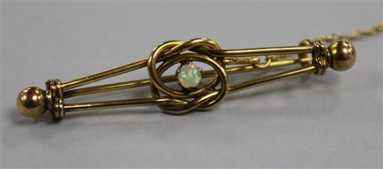 A Victorian gold and opal bar brooch